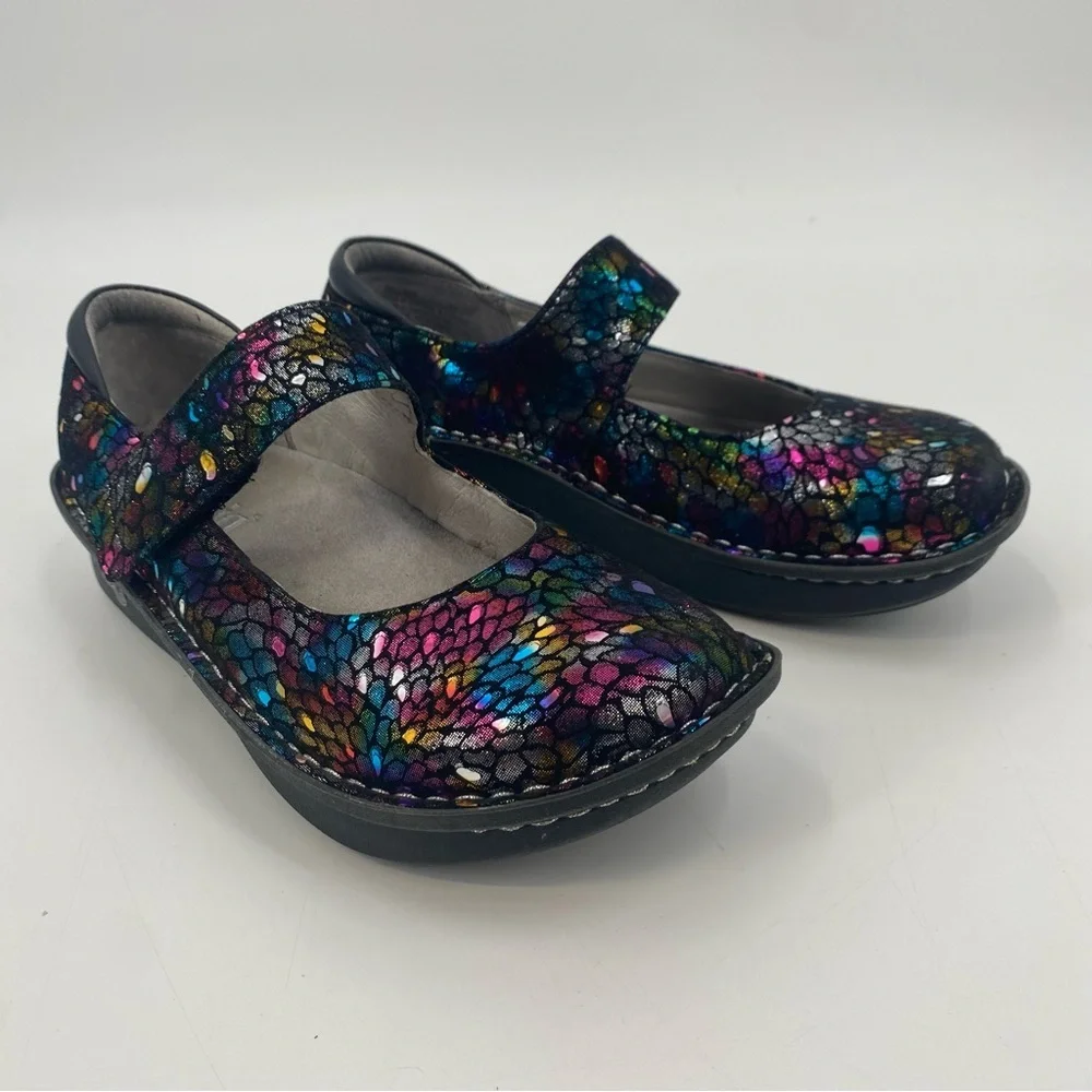 Alegria Paloma Minnow Rainbow Women’s Colorful Metallic Mary Janes 37 - Picture 10 of 10